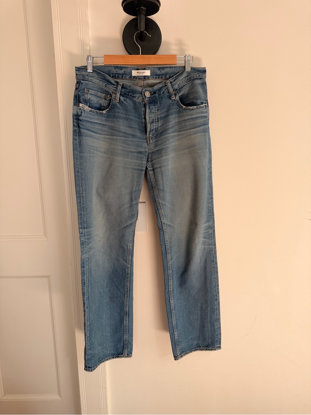 Moussy Light Blue Straight Leg Jeans